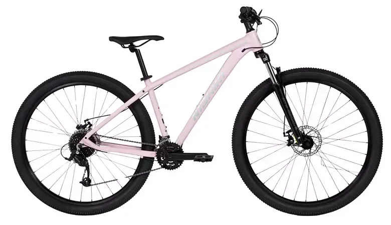 Nishiki Colorado alloy mountain bike with SR Suntour 100 mm fork, mechanical disc brakes, and 27.5/29-inch wheels for trail riding.